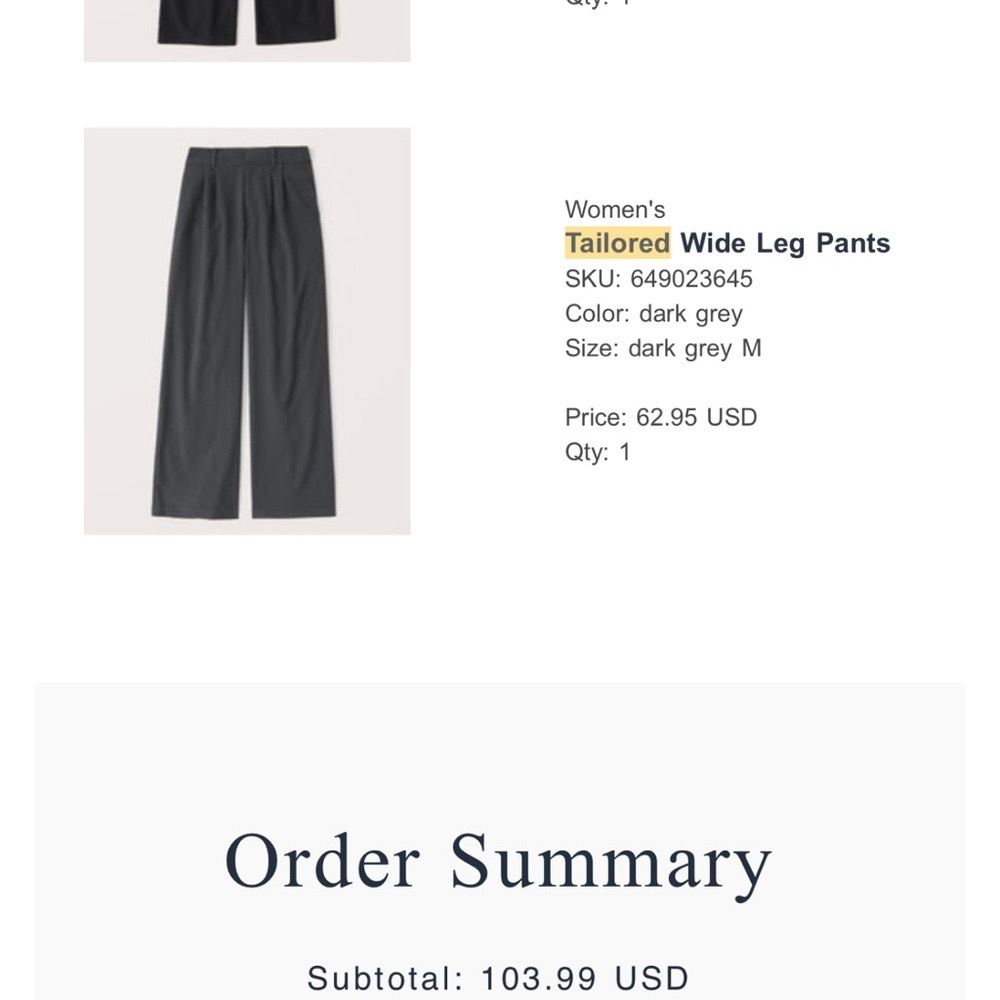 Abercrombie women’s tailored wide leg dress pants dark grey pinstripe